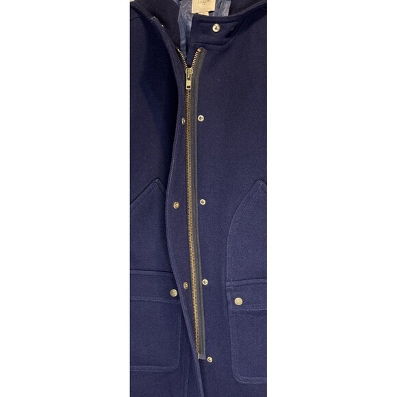 J Crew  Woman’s Chateau Stadium Wool Blend  Hooded Parka Size 4 - Picture 2 of 6